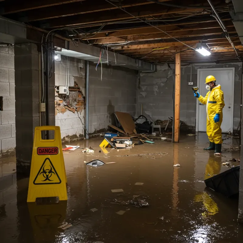 Flooded Basement Electrical Hazard in North Terre Haute, IN Property